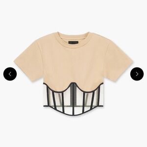 Chic Tan and Black Crop Top